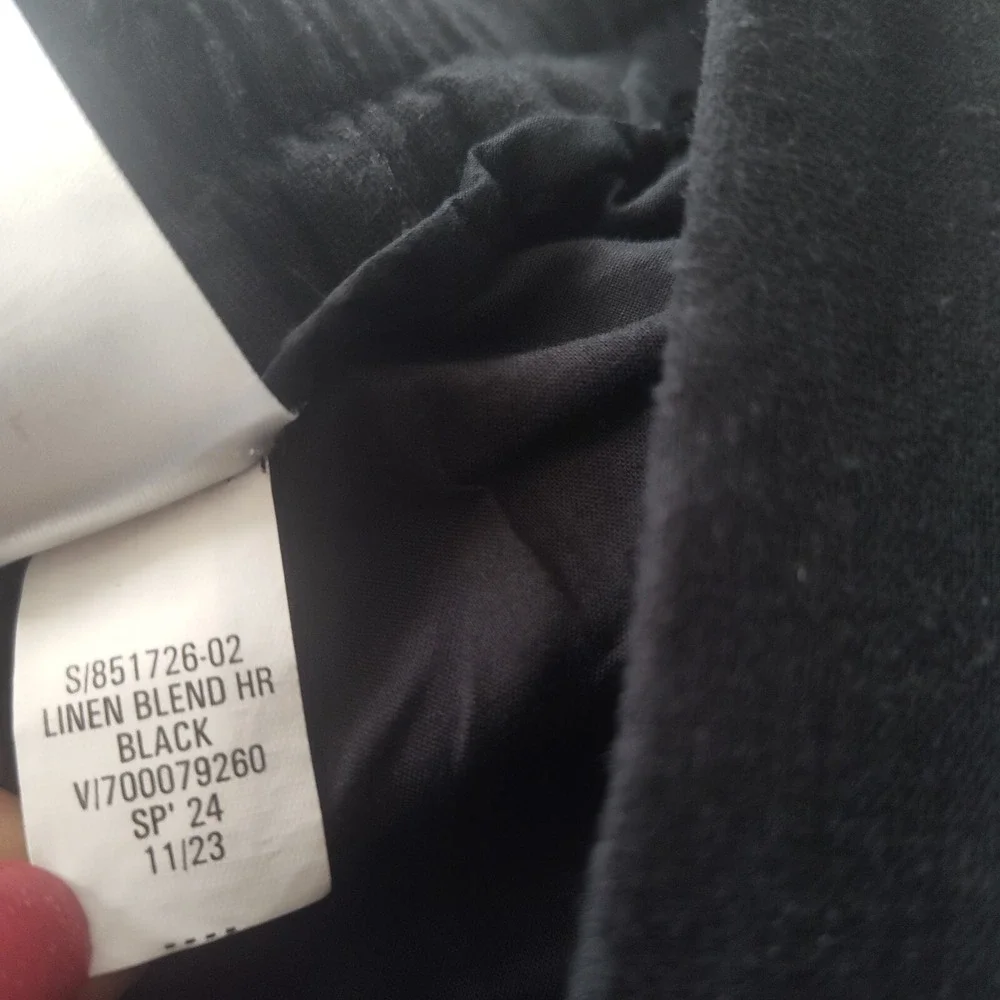 New Banana Republic Linen Blend Pants Large Wide Leg Cropped‎ Flowy Black Cruise